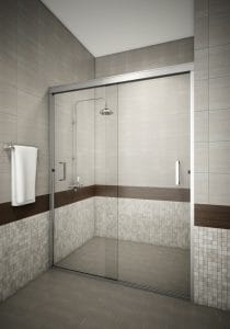 Tombstone Semi Frameless Contemporary Glass Shower Enclosure 0.25